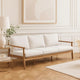 Anya Outdoor Sofa | Natural Brown Acacia Wood | White Cushions | 89"
