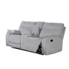 Chela Manual Reclining Loveseat w Console | 73" Mist Gray Polyester