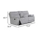 Chela Manual Reclining Loveseat w Console | 73" Mist Gray Polyester