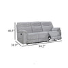 Chela Manual Reclining Sofa | Pillow Arms | Mist Gray Polyester | 84"