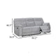 Chela Manual Reclining Sofa | Pillow Arms | Mist Gray Polyester | 84"