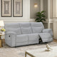 Chela Manual Reclining Sofa | Pillow Arms | Mist Gray Polyester | 84"