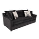 Ivie Modern Sofa | 4 Accent Pillows | Dark Mink Gray Polyester | 81"