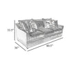 Ivie Modern Sofa | 4 Accent Pillows | Dark Mink Gray Polyester | 81"
