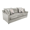 Ivie Modern Sofa | 4 Accent Pillows | Silver Gray Polyester | 81"