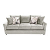 Ivie Modern Sofa | 4 Accent Pillows | Silver Gray Polyester | 81"