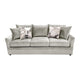 Ivie Modern Sofa | 4 Accent Pillows | Silver Gray Polyester | 81"