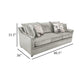 Ivie Modern Sofa | 4 Accent Pillows | Silver Gray Polyester | 81"