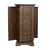 Vesy Swivel Tall Lingerie Chest w Mirror | 6 Drawers | Walnut Brown