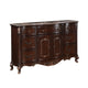 Cona French Dresser | 7 Gold Accent Drawers | Royal Cherry Brown Marble Top