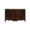 Cona French Dresser | 7 Gold Accent Drawers | Royal Cherry Brown Marble Top