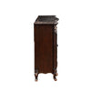 Cona French Dresser | 7 Gold Accent Drawers | Royal Cherry Brown Marble Top