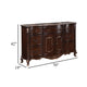 Cona French Dresser | 7 Gold Accent Drawers | Royal Cherry Brown Marble Top