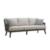 Geny Outdoor Casual Sofa | 2 Accent Pillows | Gray Wicker Woven | 81"