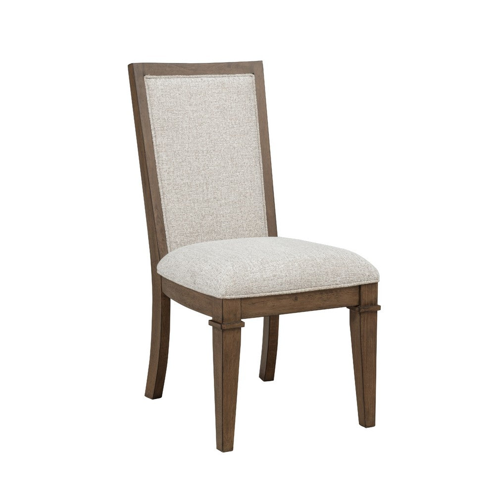 Henry Dining Side Chair Set of 2 | Beige Polyester | Vintage Mocha Brown