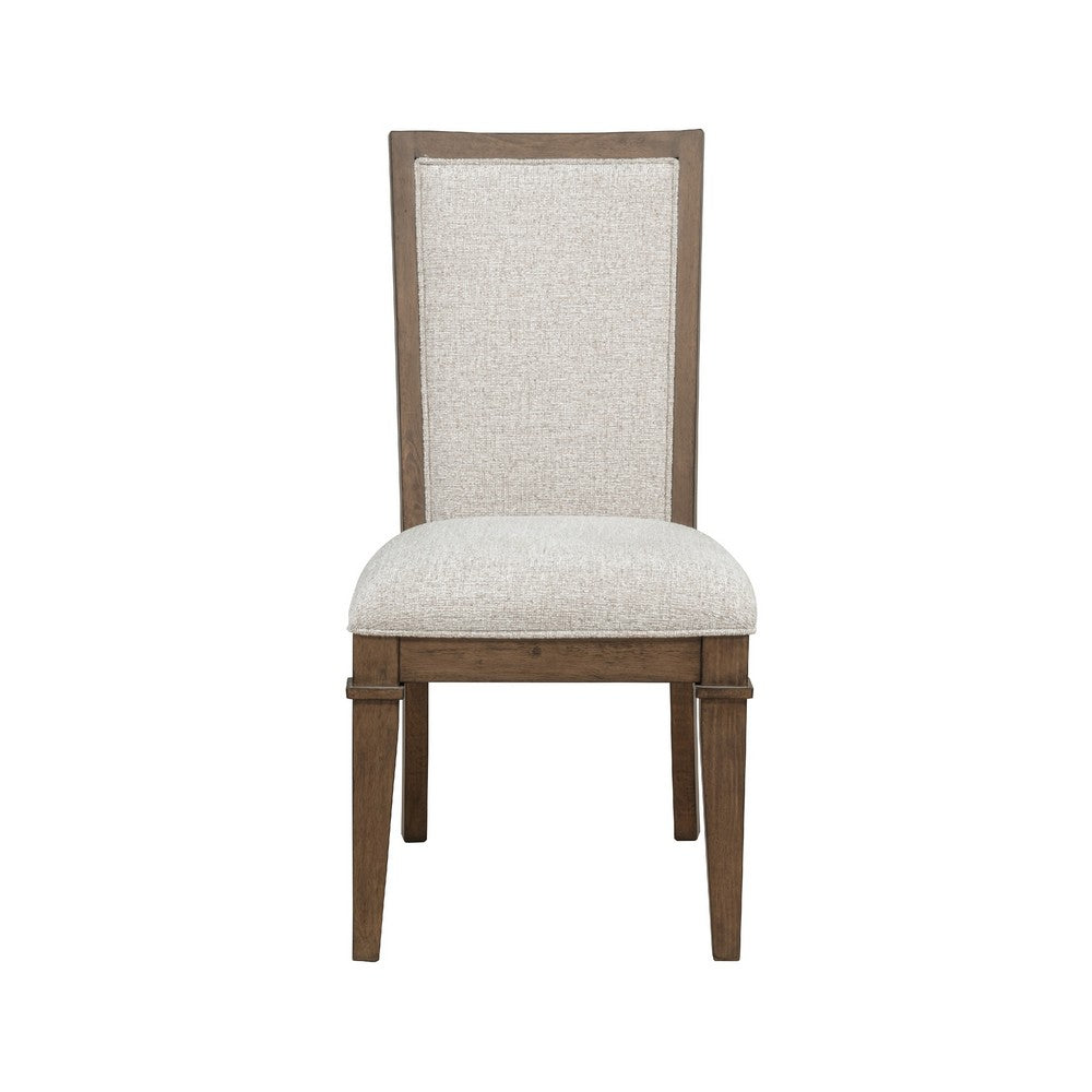 Henry Dining Side Chair Set of 2 | Beige Polyester | Vintage Mocha Brown