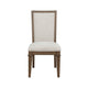 Henry Dining Side Chair Set of 2 | Beige Polyester | Vintage Mocha Brown