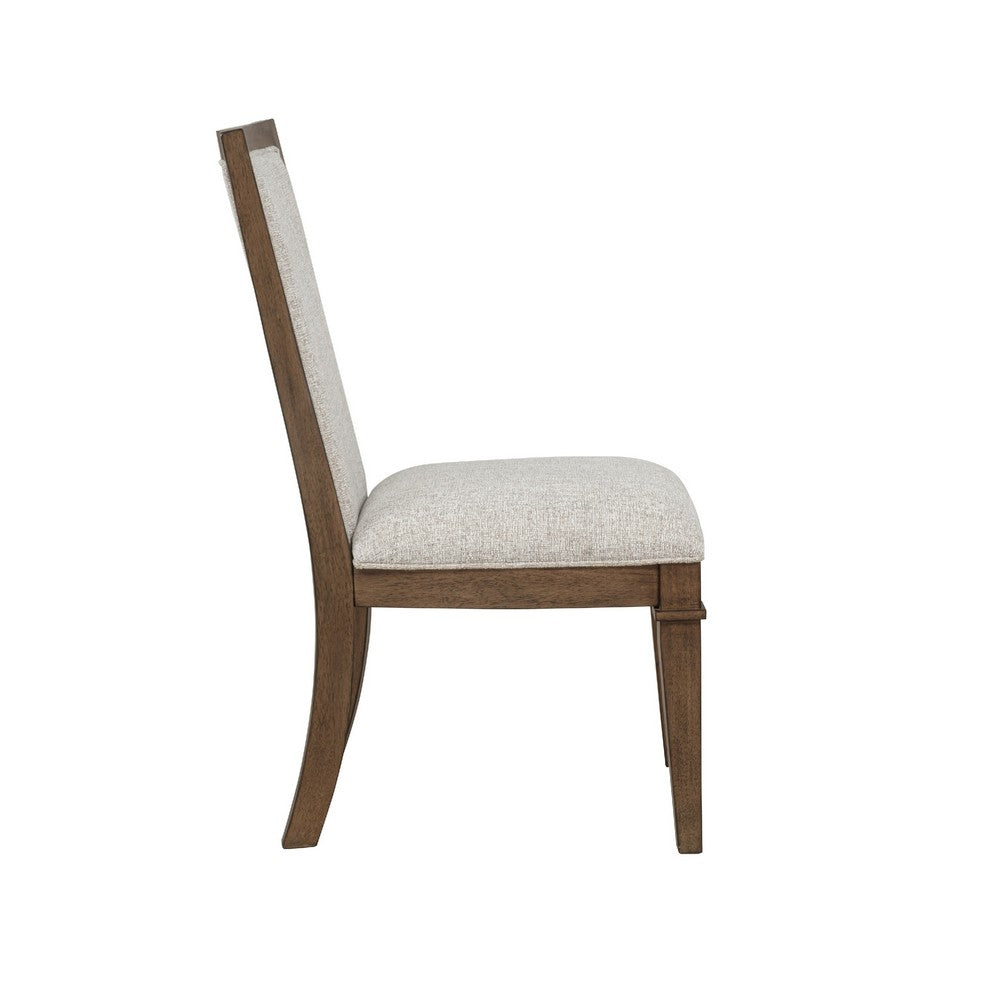 Henry Dining Side Chair Set of 2 | Beige Polyester | Vintage Mocha Brown