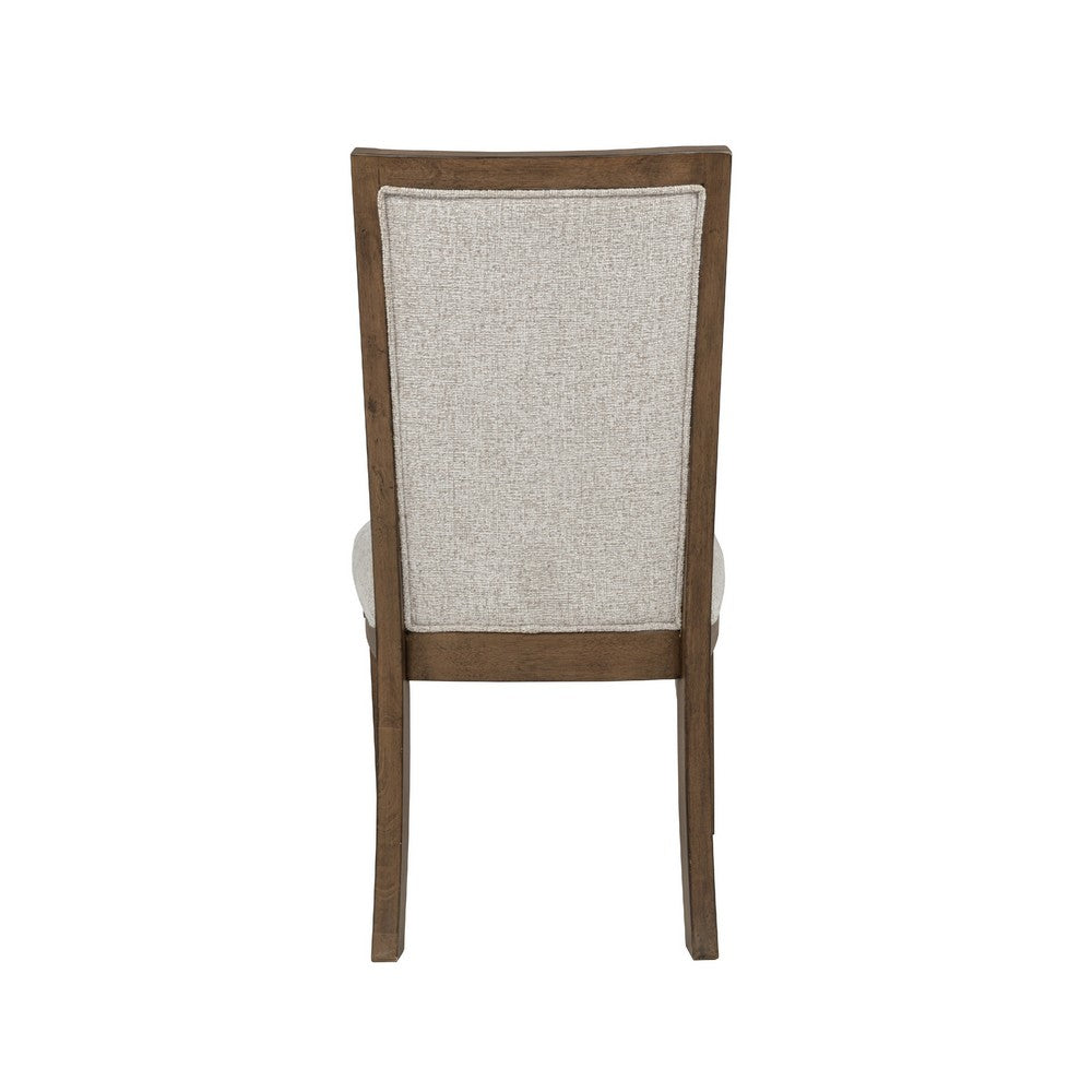 Henry Dining Side Chair Set of 2 | Beige Polyester | Vintage Mocha Brown