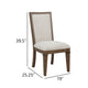 Henry Dining Side Chair Set of 2 | Beige Polyester | Vintage Mocha Brown