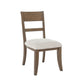 Henry Dining Side Chair Set of 2 | Slat Back | Vintage Mocha Brown & Beige