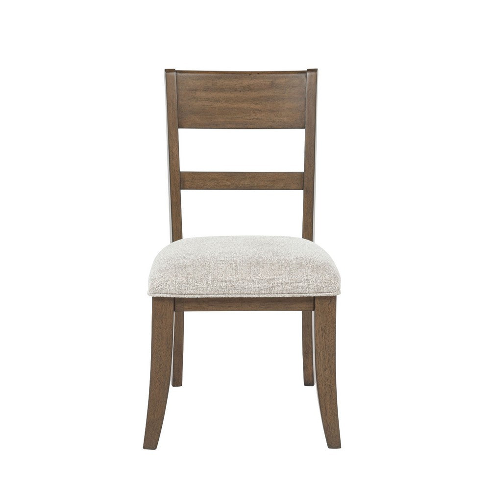 Henry Dining Side Chair Set of 2 | Slat Back | Vintage Mocha Brown & Beige