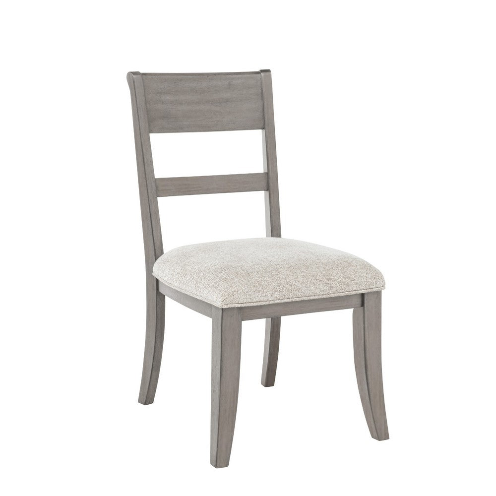 Henry Dining Side Chair Set of 2 | Slat Back | Vintage Light Cream & Beige