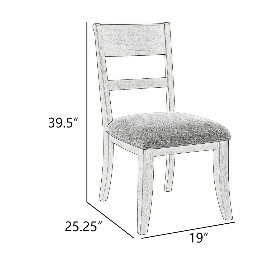 Henry Dining Side Chair Set of 2 | Slat Back | Vintage Light Cream & Beige
