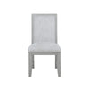 Ion Dining Side Chair Set of 2 | Mist Gray Polyester & Solid Rubberwood