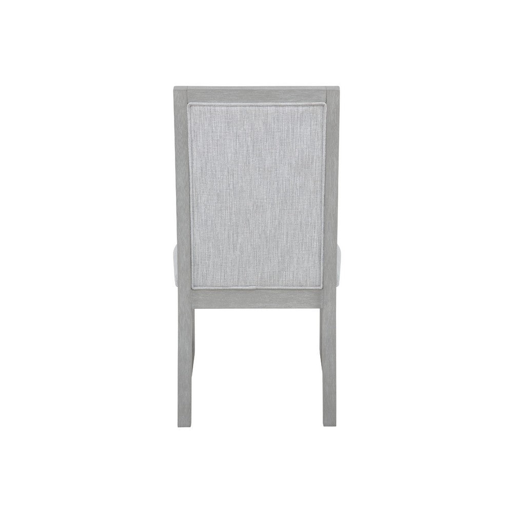Ion Dining Side Chair Set of 2 | Mist Gray Polyester & Solid Rubberwood