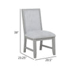 Ion Dining Side Chair Set of 2 | Mist Gray Polyester & Solid Rubberwood