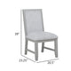 Ion Dining Side Chair Set of 2 | Mist Gray Polyester & Solid Rubberwood