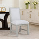 Ion Dining Side Chair Set of 2 | Mist Gray Polyester & Solid Rubberwood