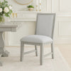 Ion Dining Side Chair Set of 2 | Mist Gray Polyester & Solid Rubberwood