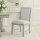 Ion Dining Side Chair Set of 2 | Mist Gray Polyester & Solid Rubberwood