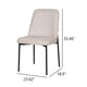 Ery Dining Side Chair Set of 2 | Beige Cushions | Black Metal Frame