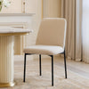 Ery Dining Side Chair Set of 2 | Beige Cushions | Black Metal Frame