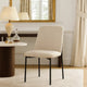 Ery Dining Side Chair Set of 2 | Beige Cushions | Black Metal Frame
