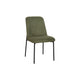 Ery Dining Side Chair Set of 2 | Green Cushions | Black Metal Frame