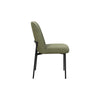 Ery Dining Side Chair Set of 2 | Green Cushions | Black Metal Frame