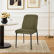 Ery Dining Side Chair Set of 2 | Green Cushions | Black Metal Frame