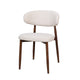 Riom Dining Side Chair Set of 2 | Beige Low Curved Back | Walnut Brown