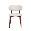 Riom Dining Side Chair Set of 2 | Beige Low Curved Back | Walnut Brown