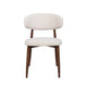 Riom Dining Side Chair Set of 2 | Beige Low Curved Back | Walnut Brown