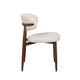 Riom Dining Side Chair Set of 2 | Beige Low Curved Back | Walnut Brown