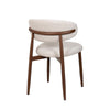 Riom Dining Side Chair Set of 2 | Beige Low Curved Back | Walnut Brown