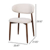 Riom Dining Side Chair Set of 2 | Beige Low Curved Back | Walnut Brown