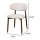Riom Dining Side Chair Set of 2 | Beige Low Curved Back | Walnut Brown