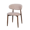 Riom Dining Side Chair Set of 2 | Low Curved Back | Walnut Brown Metal