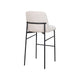 Ery Bar Height Chair Set of 2 | Beige Cushions | Black Metal Frame